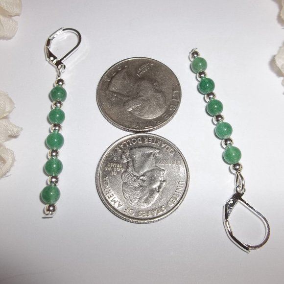 Earring, Green Earrings, Faux Jade Earring, Earring, Earring, Earring Set A783 - Picture 3 of 8